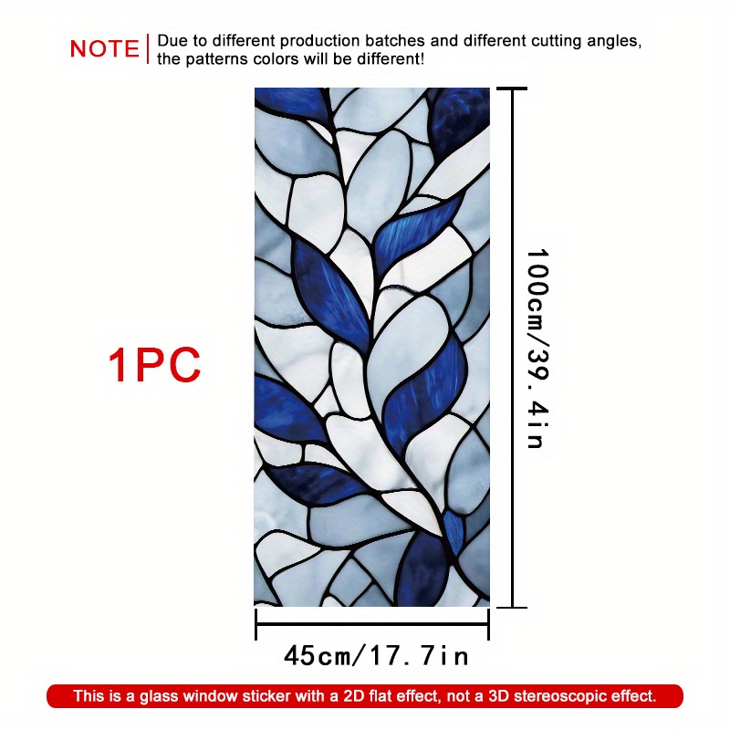 TEMU 1 Roll Abstract Window Film, 45×100cm, Frosted Pvc Material, Static Cling Decorative Sticker For Home/office/living Room/bathroom/kitchen Door