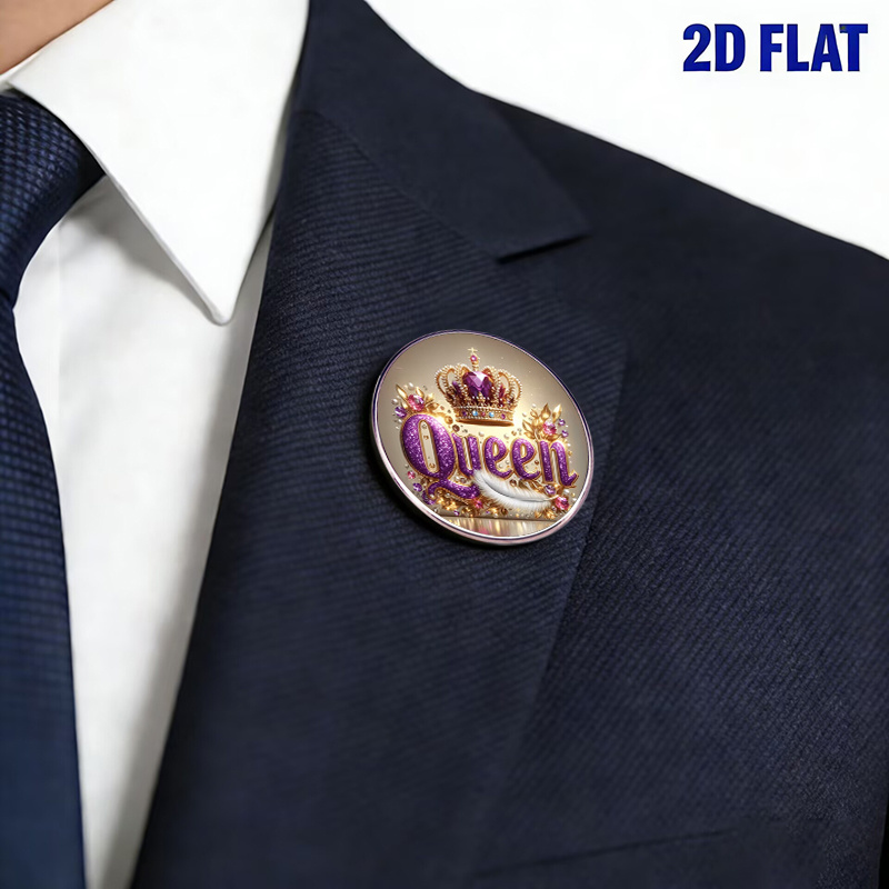 TEMU 2d Plane, Cross-border Popular Luxury Crown Queen Brooch, Metal Inlaid Gemstone Chest Decoration, Unique Pin, Fashionable Unisex Accessory For