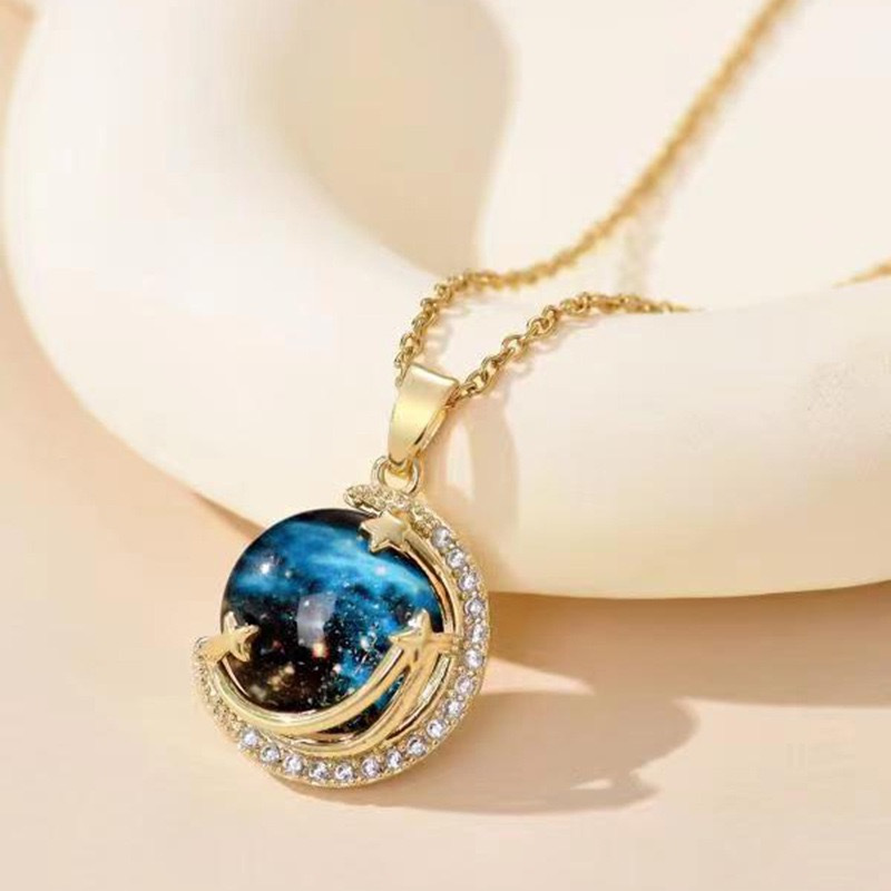 Rainbow Opal Necklace with Zirconia Pendant