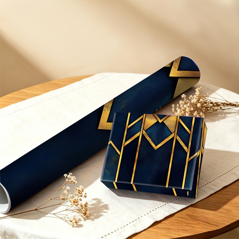 TEMU 1 Roll, 2d 19.69x118.11in Geometric Wrapping Paper, Birthday Gift Boxes, Bridesmaid And Bestie Gift Bags, Holiday Present Wrapping. Ideal For