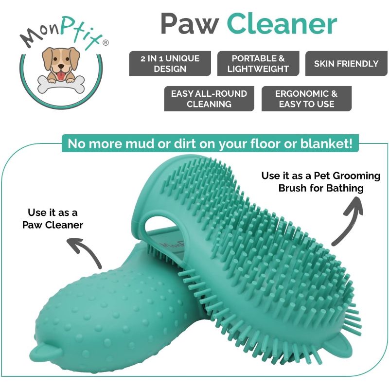 Paw Cleaner, Portable Dog Feet Washer, 2-In-1 Dog Foot Cleaner Brush Cup Soft Silicone Bristles Grooming, Pet Cleaning, Cleaner for Large Medium Small Dogs, Or Pet Paw Washer