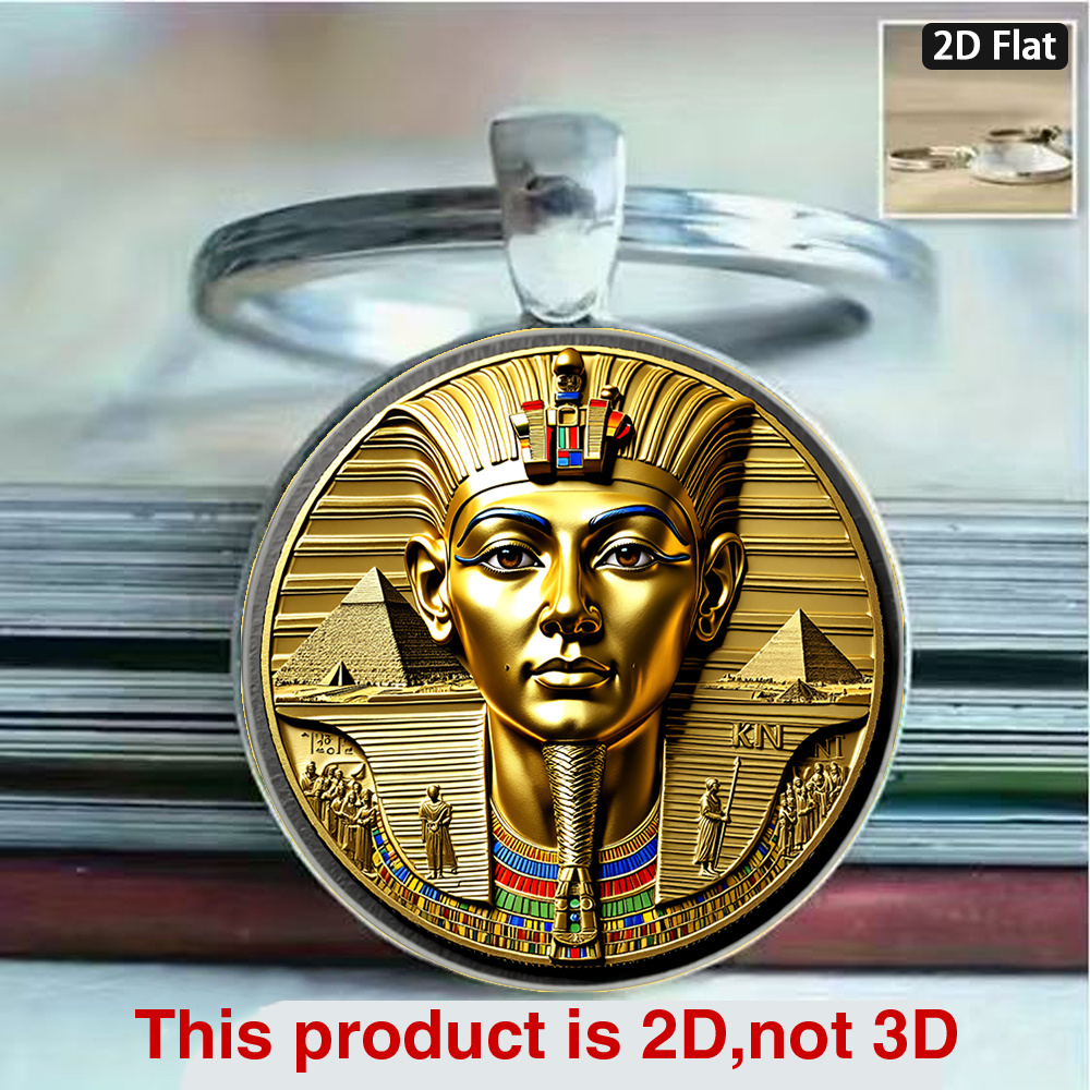 TEMU 1pc 2d Flat Themed Keychain | High Relief, Pyramid And Scepter Details, Perfect For Car Keys, Backpack Charms, Christmas, Halloween, Birthday,