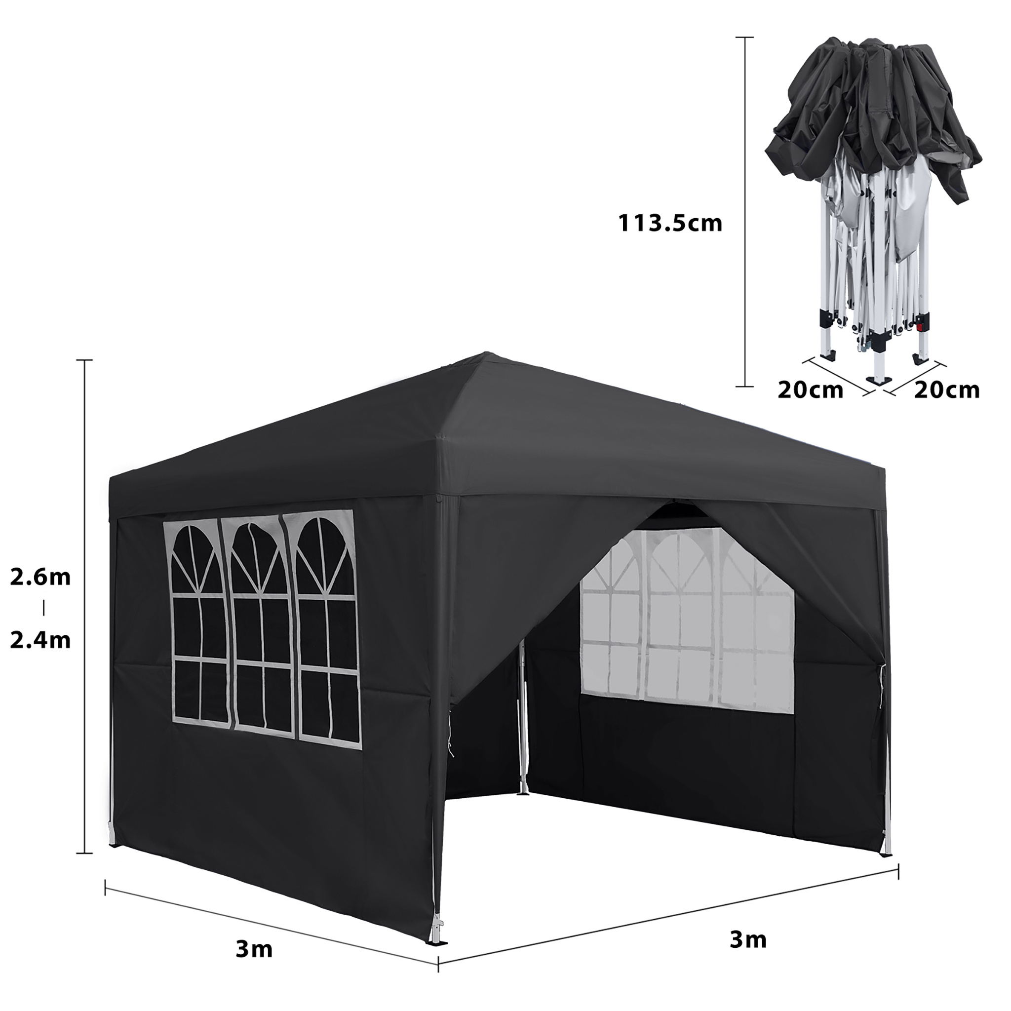 3x3m Folding Gazebo Folding Tent Garden Gazebo Party Tent Garden Tent For Garden Party Wedding Picnic