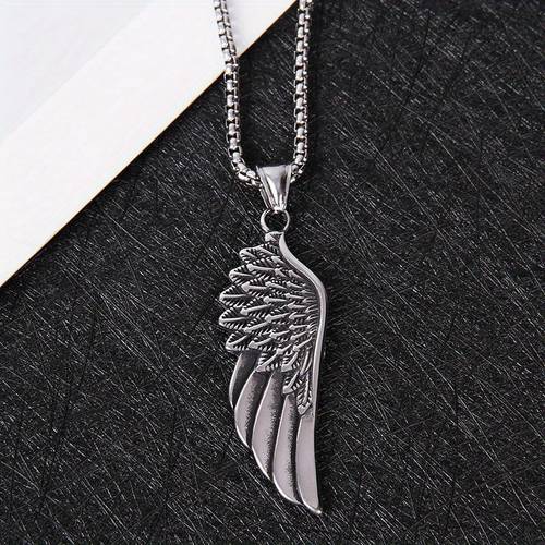 modernvintage stainless leaf pendant sweater chain retro steel necklace simple individualistic jewelry