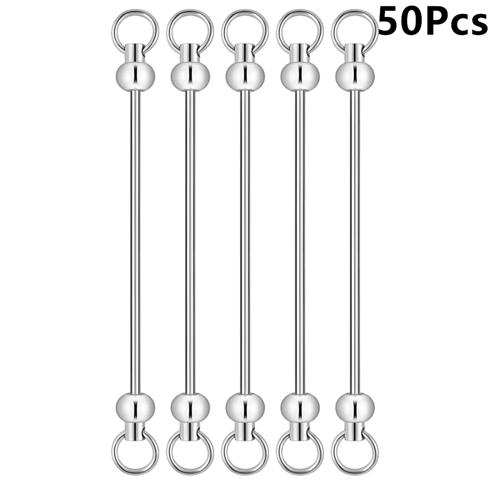 TEMU Lot de 50/100 barres de porte-clés vierges perlables, accessoires de porte-clés perlables, barres de porte-clés à perles métalliques amovibles