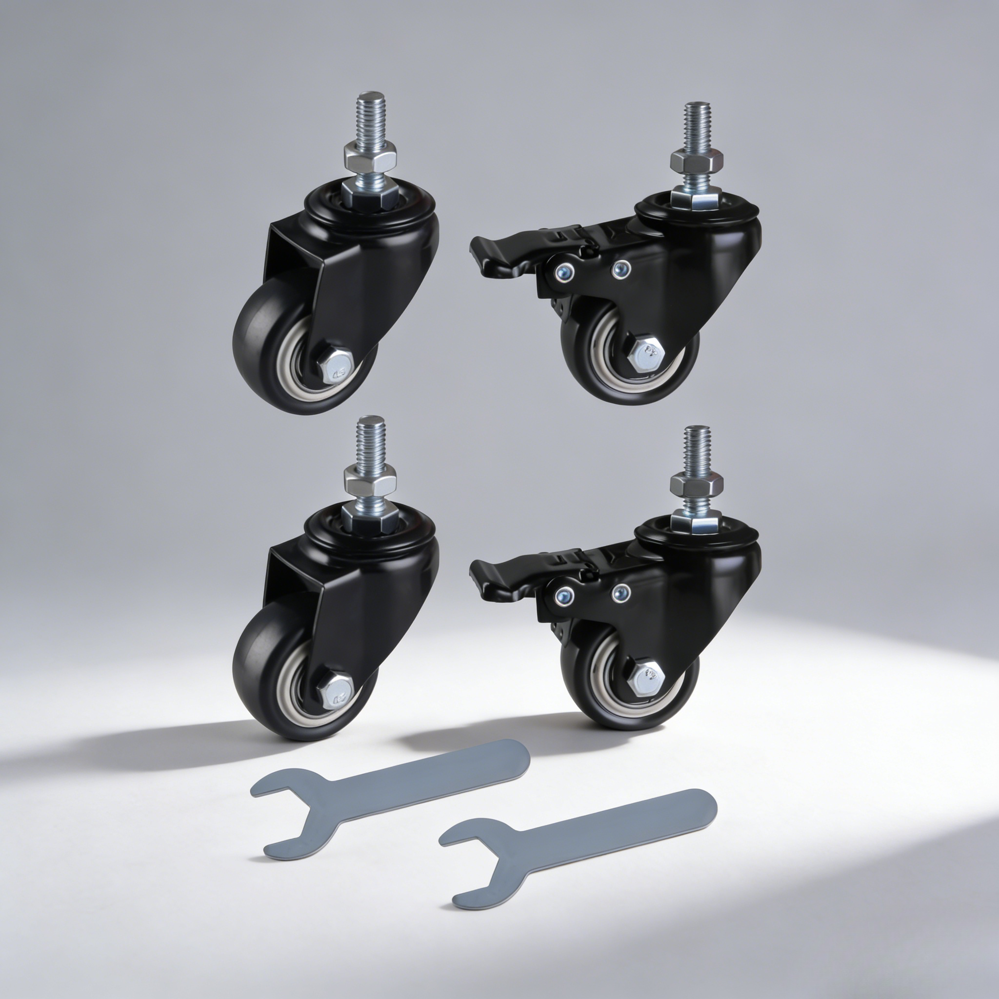 Image of 4-pack 40mm Metal Swivel Caster Wheels | 60kg Capacity Each, Durable For Industrial Pallets And Heavy Furniture