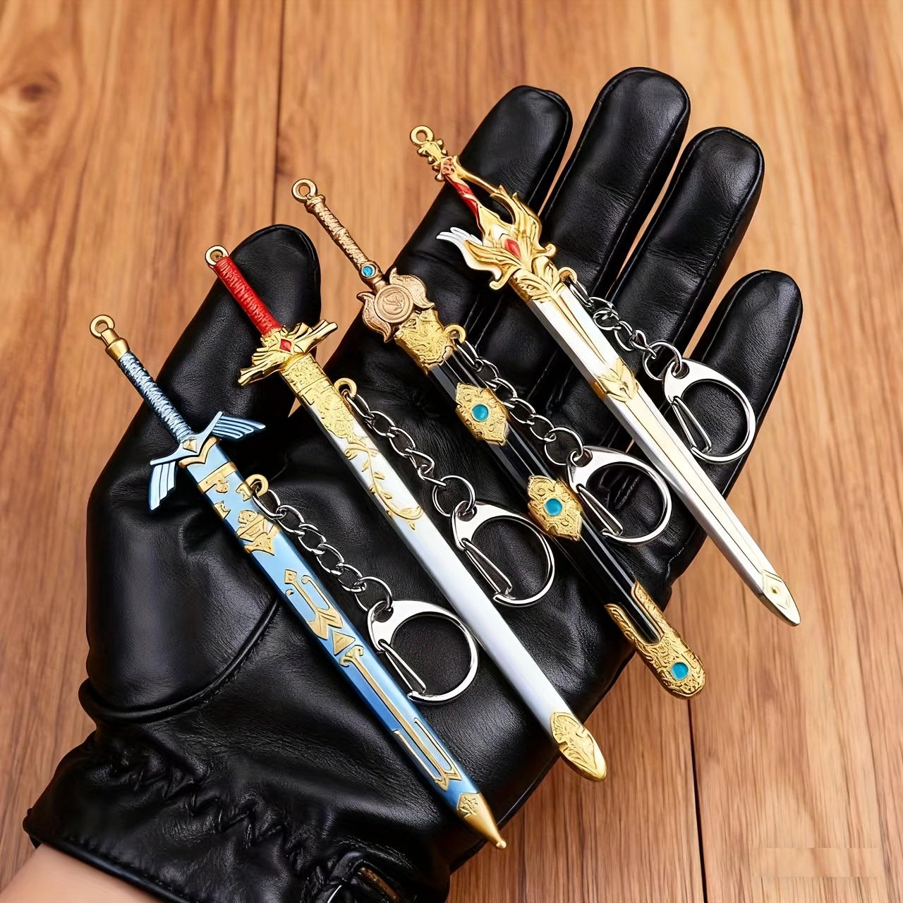 item picture 4pcs   alloy sword model     sword with sheath vintage style anime game merchandise collection