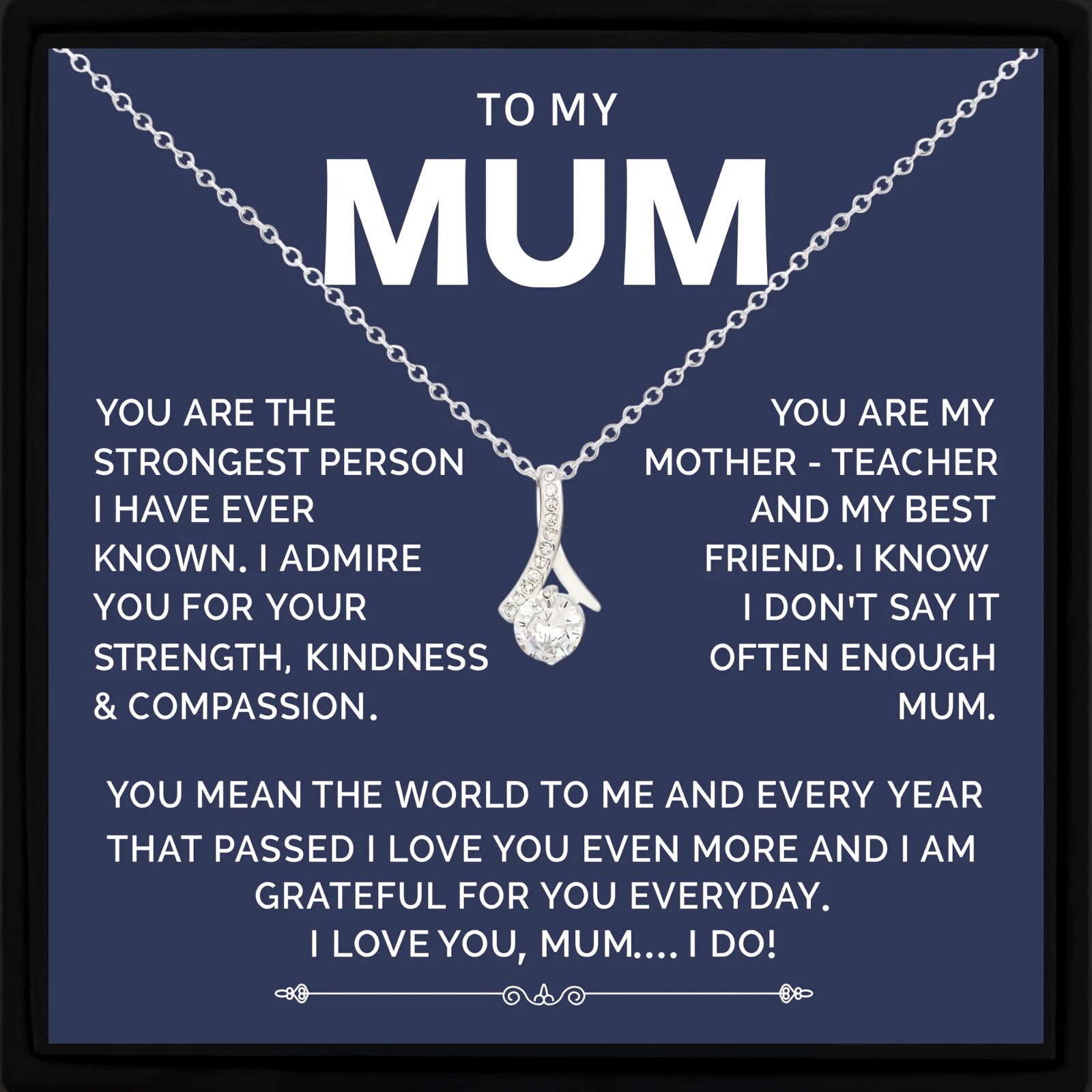 TEMU Collier pour maman avec carte de message , parfait pour la fête des mères, les anniversaires ou Noël. Un souvenir précieux pour maman ou , idéal
