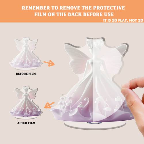 2d flat 2d flat 2d plane a 2d flat rotating acrylic desktop ornament featuring a fairy with charm to office desk or flower display it a great small gift