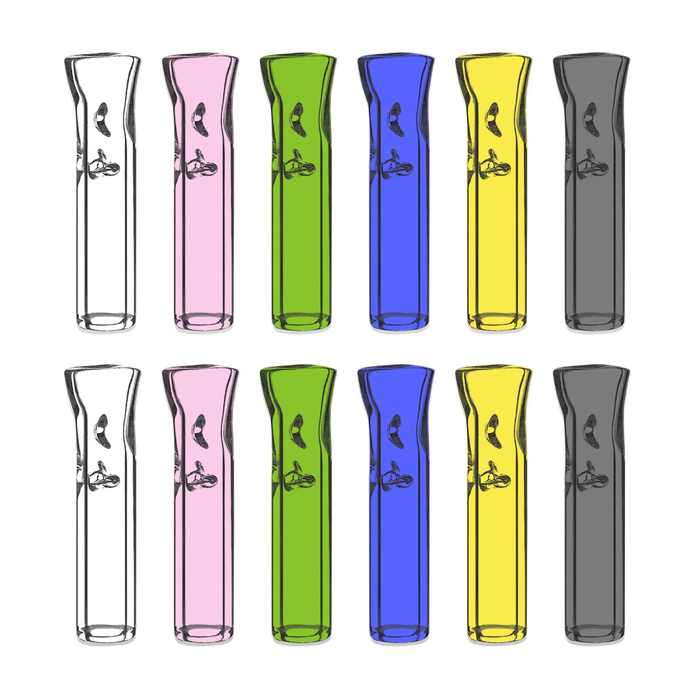12 reusable flat mouth glass cigarette filters in