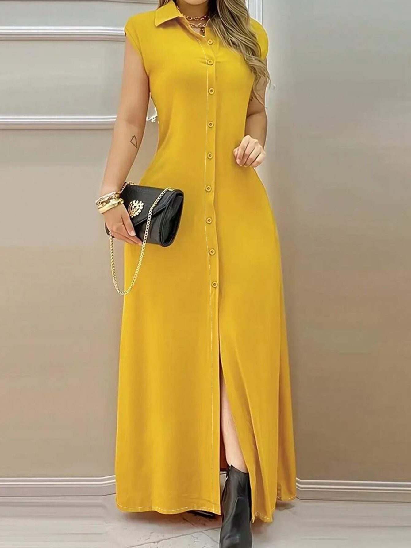 white christmas dresses The Strappy Maxi Dress in Yellow Floral