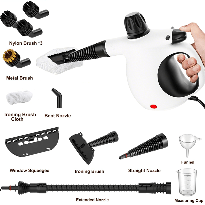 Image of Steam Cleaner - Includes 10+ Additions, Multi-functional High-pressure Steam Cleaner, Suitable For Home Kitchens, Sofas, Clothing, Floors, Furniture, And Car Interior Cleaning, White Model