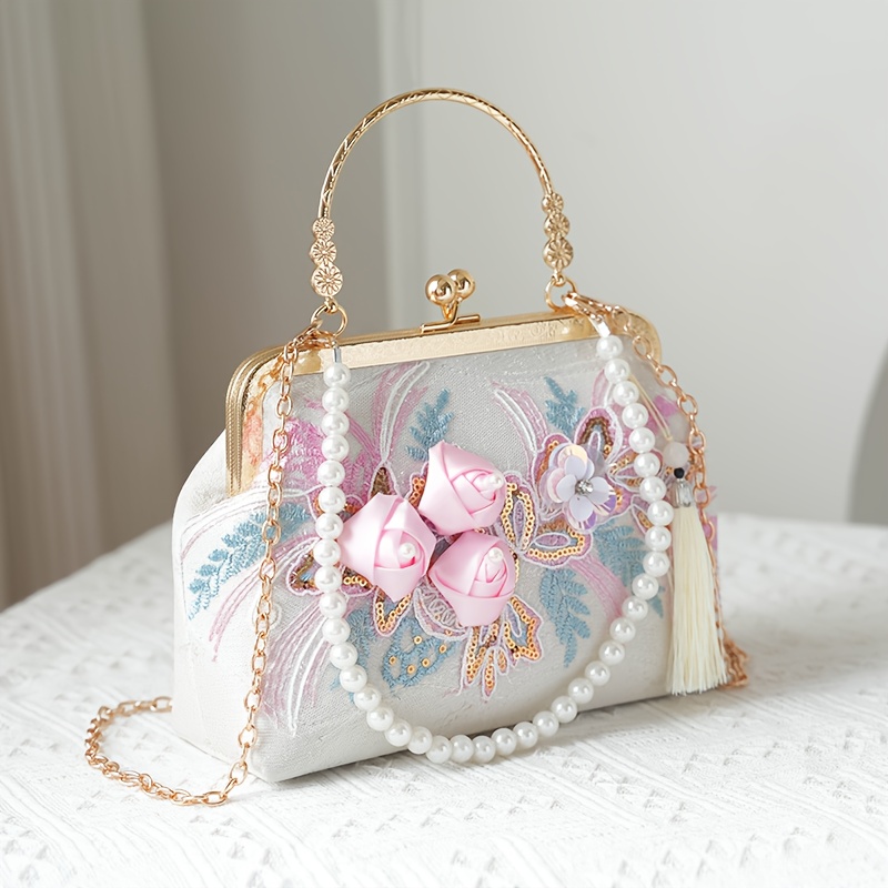 [elegant Floral Tote] 2026 New Style Chinese Rich Flower Blooming Cheongsam Handbag For Women, Elegant Large Floral Tote Bag, Vintage Crossbody Bag Trend