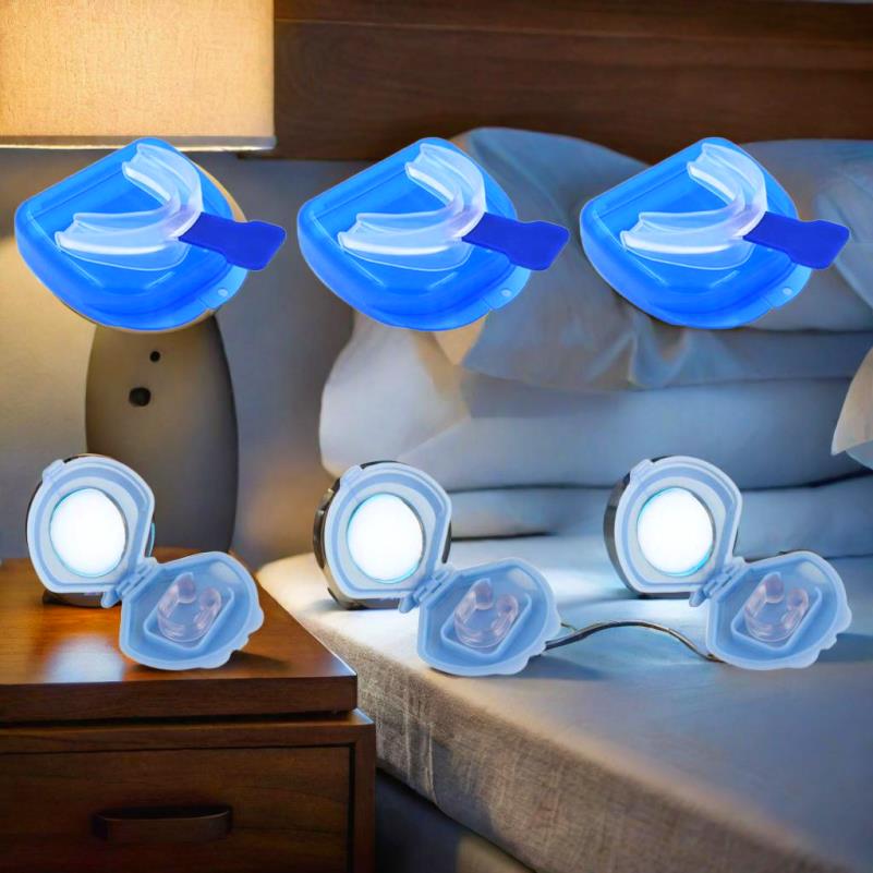 3 Pack Anti Snoring Mouthguard & Nose Clip Sleep Aid Set - -Snoring Device with Ergonomic Design, Comfortable Mouthpiece & Nose Clip for Better Breathing, Restful Sleep, No Batteries/Electricity-Free, Travel-Friendly for Home & Travel Use, Snoring Solution for Men & Women, Snore Prevention, Sleep Apnea Aid, Discreet Design, Lightweight Mouthpiece, Soft Material, Durable Construction, Breathing Aid, Snoring Device For Women, Snoring Device For Men, Anti Snoring Mouthpiece, Sleep Apnea - Image 2
