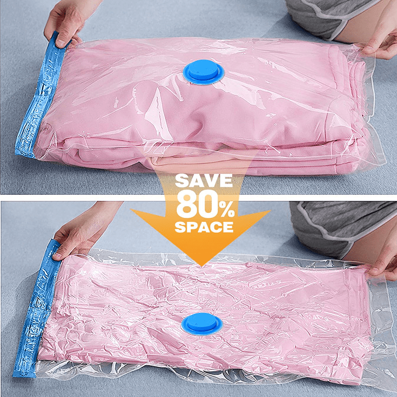 5pcs Vacuum Storage Bag Set with Manual Pump, Durable and Space-Saving
