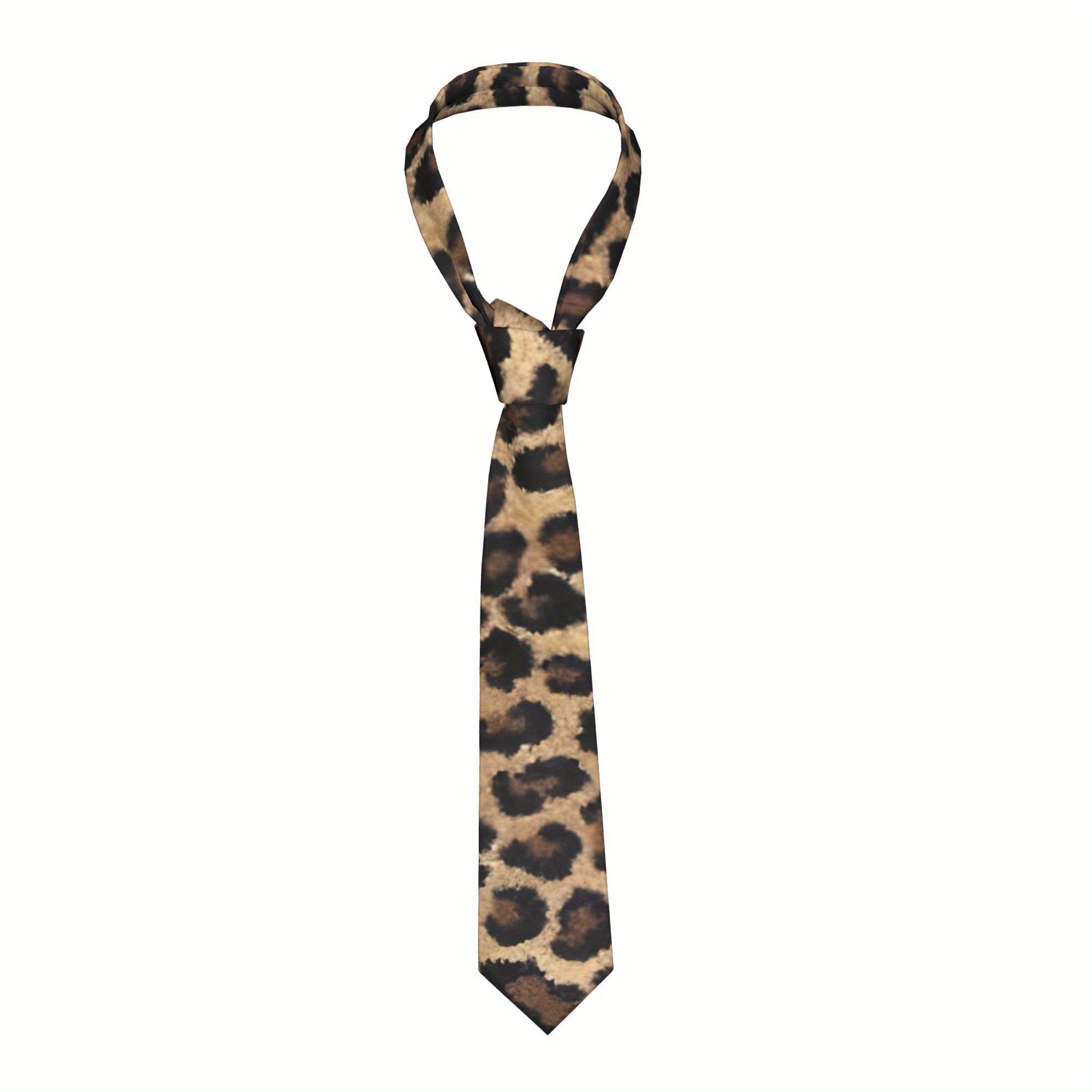 E-shop Ein Leopard-musterter Fliege für Herren, hergestellt aus weichem und bequemem gewebtem Polyester, für Hochzeiten, Partys und Freizeitaktivitäten