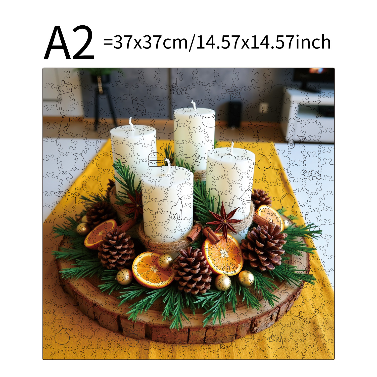 502pcs square wooden   puzzle winter scented candle holder ages 14 thanksgiving halloween christmas and birthday gift hell difficulty