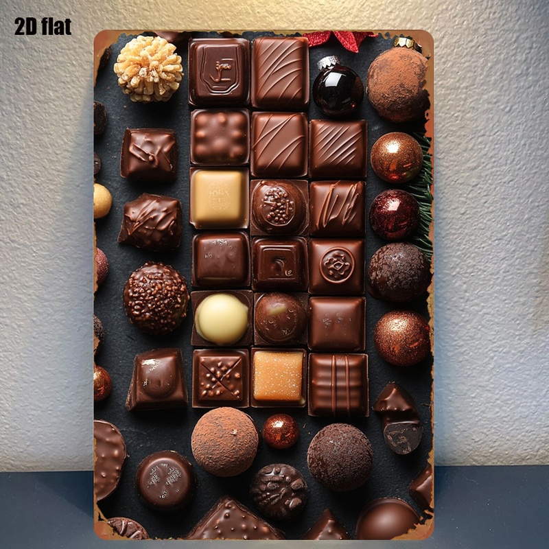 TEMU 2d Flat - 【2d Flat】 2d Flat - [2d Flat] 2d Flat 1pc Vintage Metal Chocolate Themed Wall Art Plaque 8x12 Inch Retro Sign For Dining Room Durable