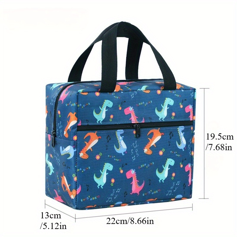 TEMU 1pc, Fashionable Pattern Square Lunch Bag, Office Lunch Bag, Outdoor Cold Insulation And Heat Preservation Bag, Non-food Contact