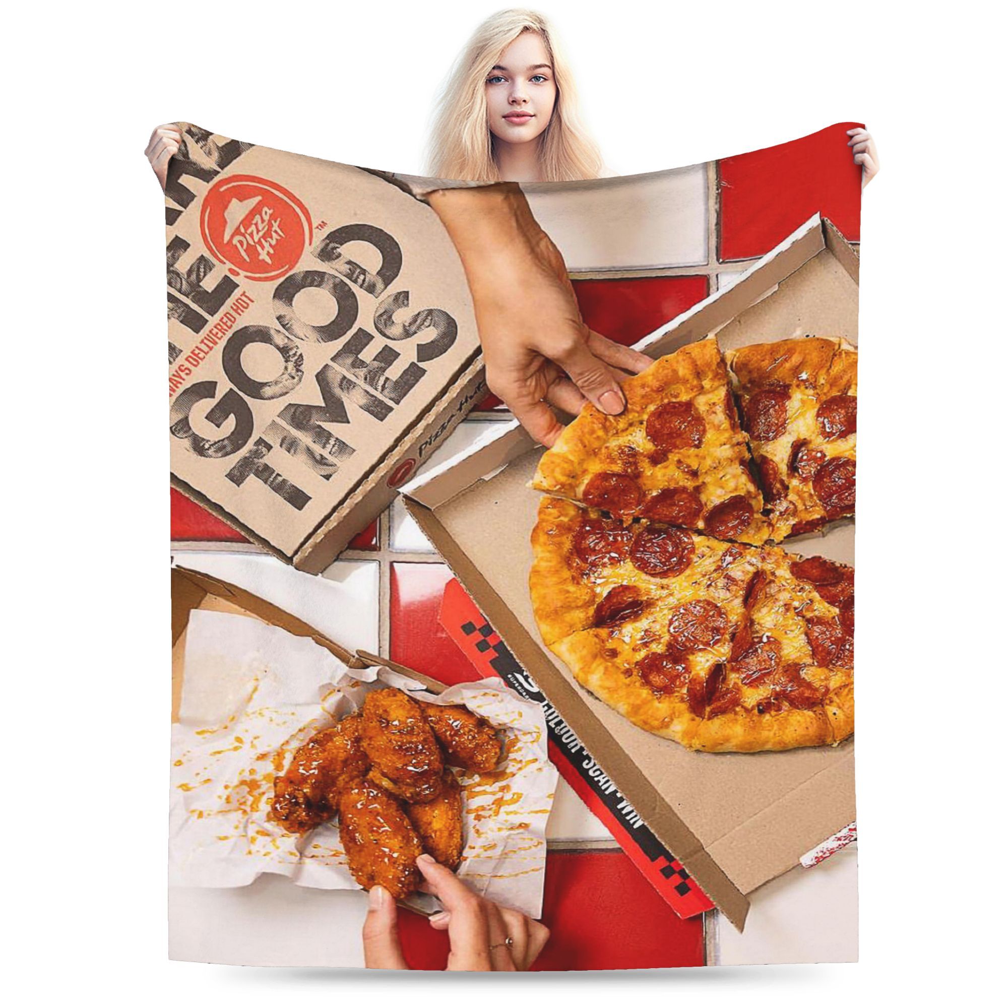 cozy flannel blanket fried chicken design Temu Peru