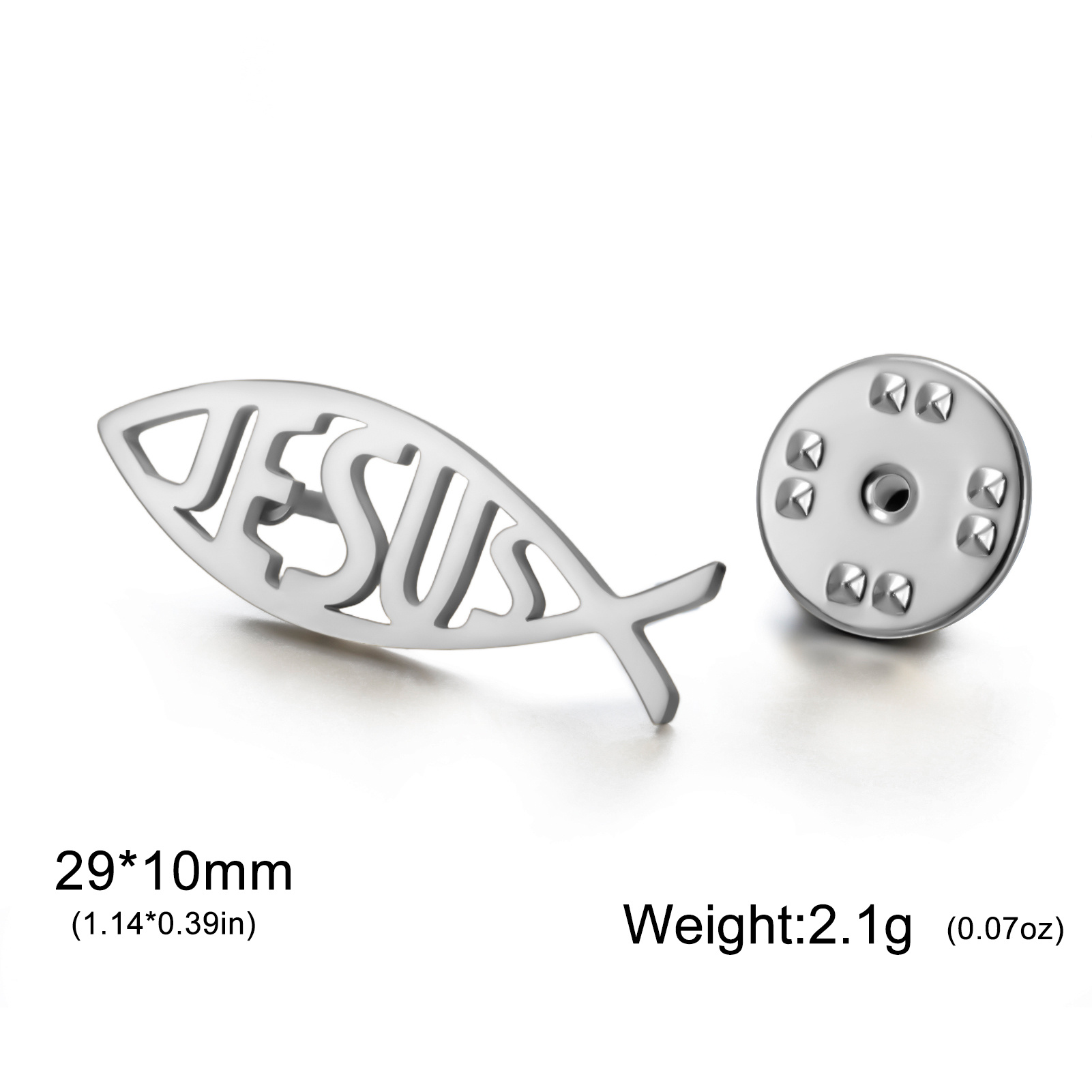TEMU 1pc Hollowed Out Jesus Fish Brooch, Rusted Steel Religious Symbol Badge, Niche Suit Shirt, Faith Decoration, Pin Accessories,christmas Gift