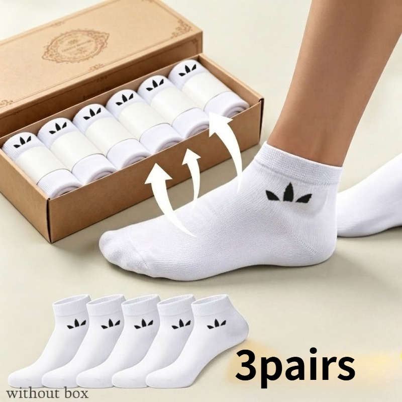 TEMU 3 Pairs Breathable Unisex Socks - Lightweight Travel Essentials, /black, Moisture-wicking Seamless Design, Solid Color Casual Sports Socks,