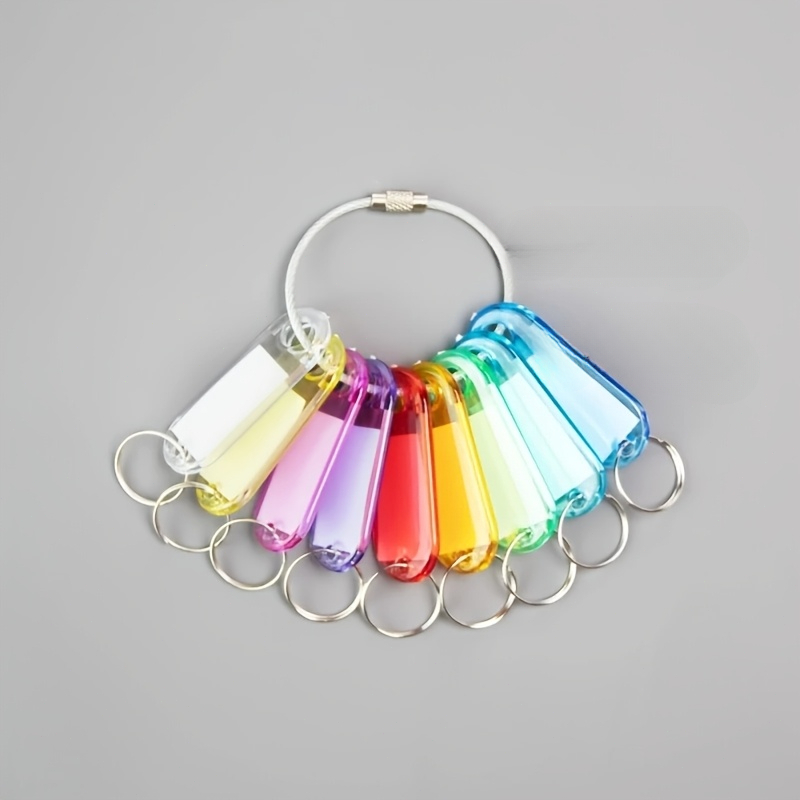 TEMU 13 étiquettes d'identification de clés en plastique PP colorées (couleur aléatoire), porte-clés manuscrit adapté aux armoires de bureau à