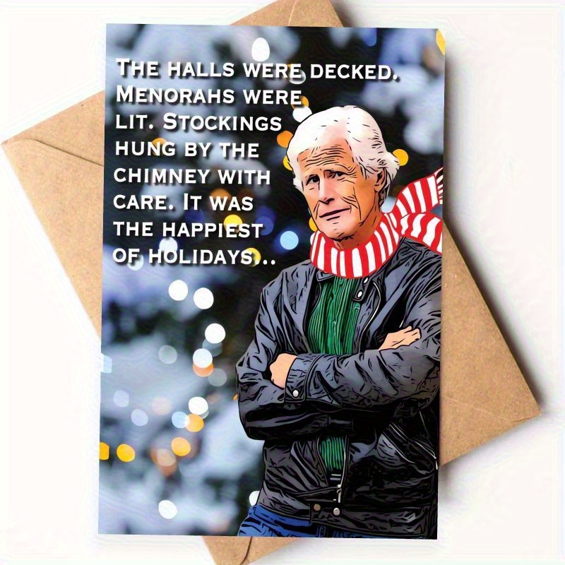 TEMU 2 Sheets (1pc Greeting Card And 1pc Envelope) Fun Christmas Greeting Card - Perfect Gift For , Family, And Colleagues - Unique Holiday Greeting,