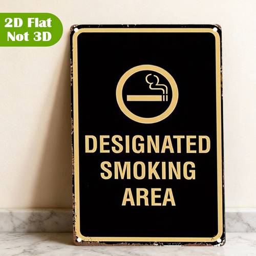 2d flat 1pc retro smoking sign plate wall art print black golden wall art decor area platesign sign poster posteraluminum signs