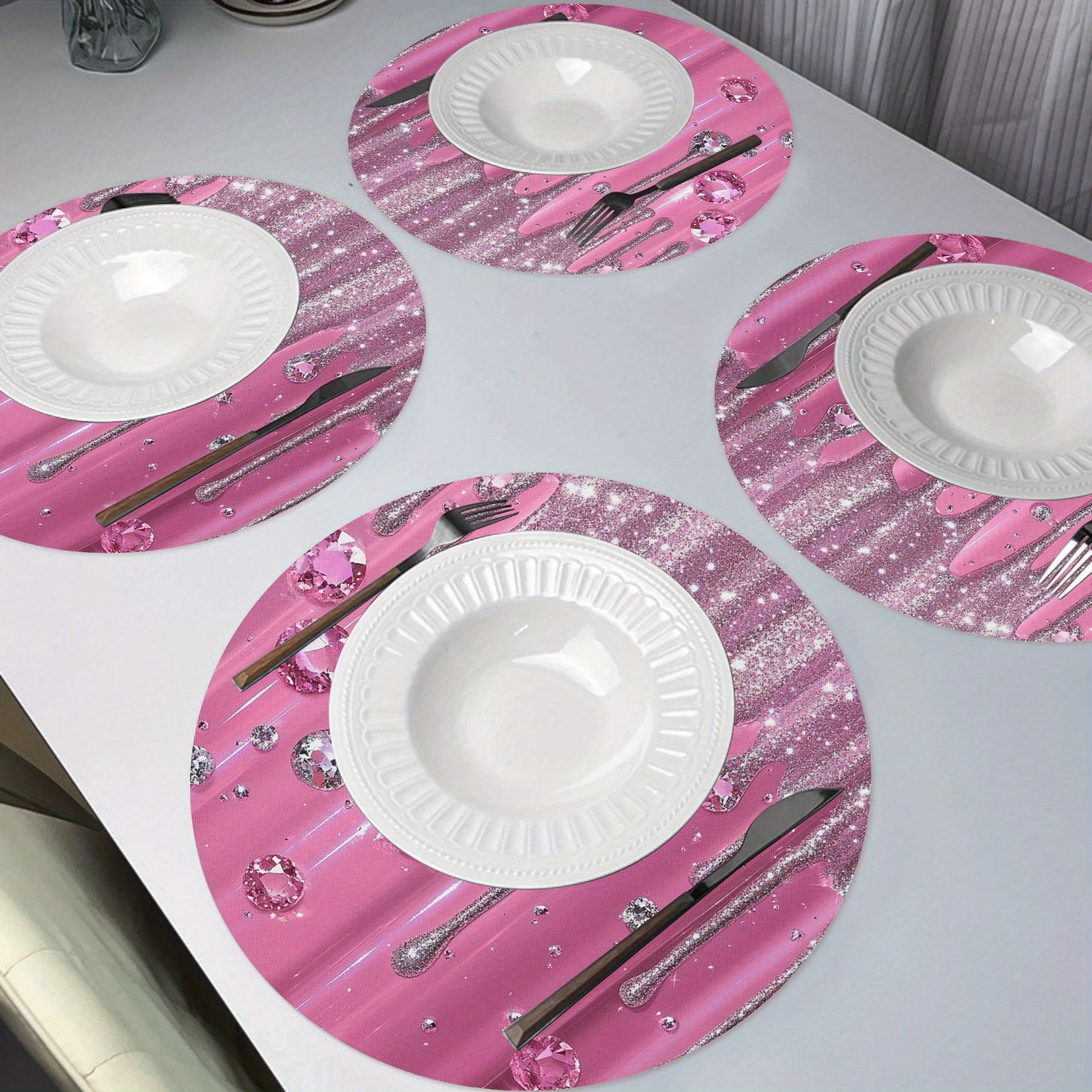 

4pcs Diamond Placemats 15 Table For Kitchen Dining Decoration