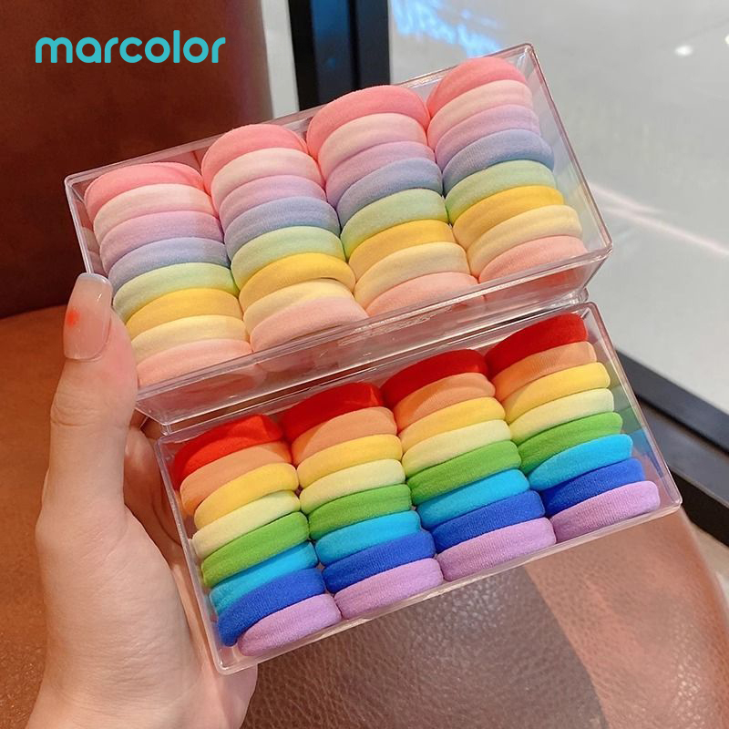 32pcs Soft Gradient Hair Tie Set with Clear Storage Case