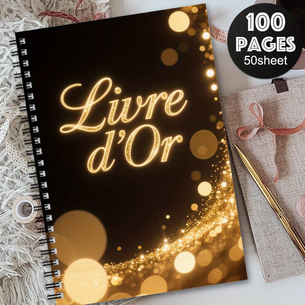 TEMU 1pc Carnet à Spirale Esthétique Français, Journal de Souvenirs Thème Fleurs pour Événements Spéciaux, Messages pour Célébrations et