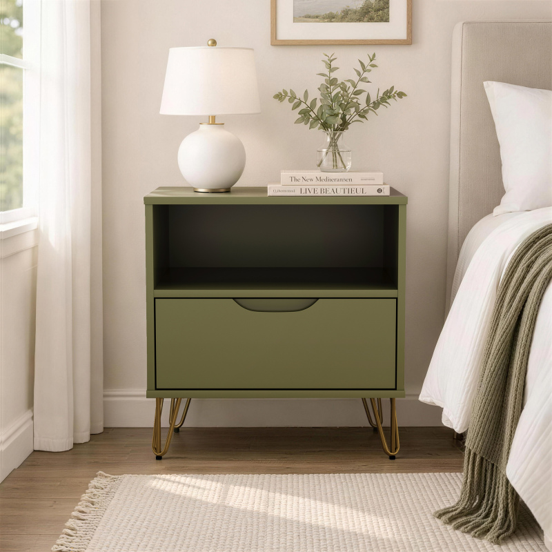Nightstand in Olive Green