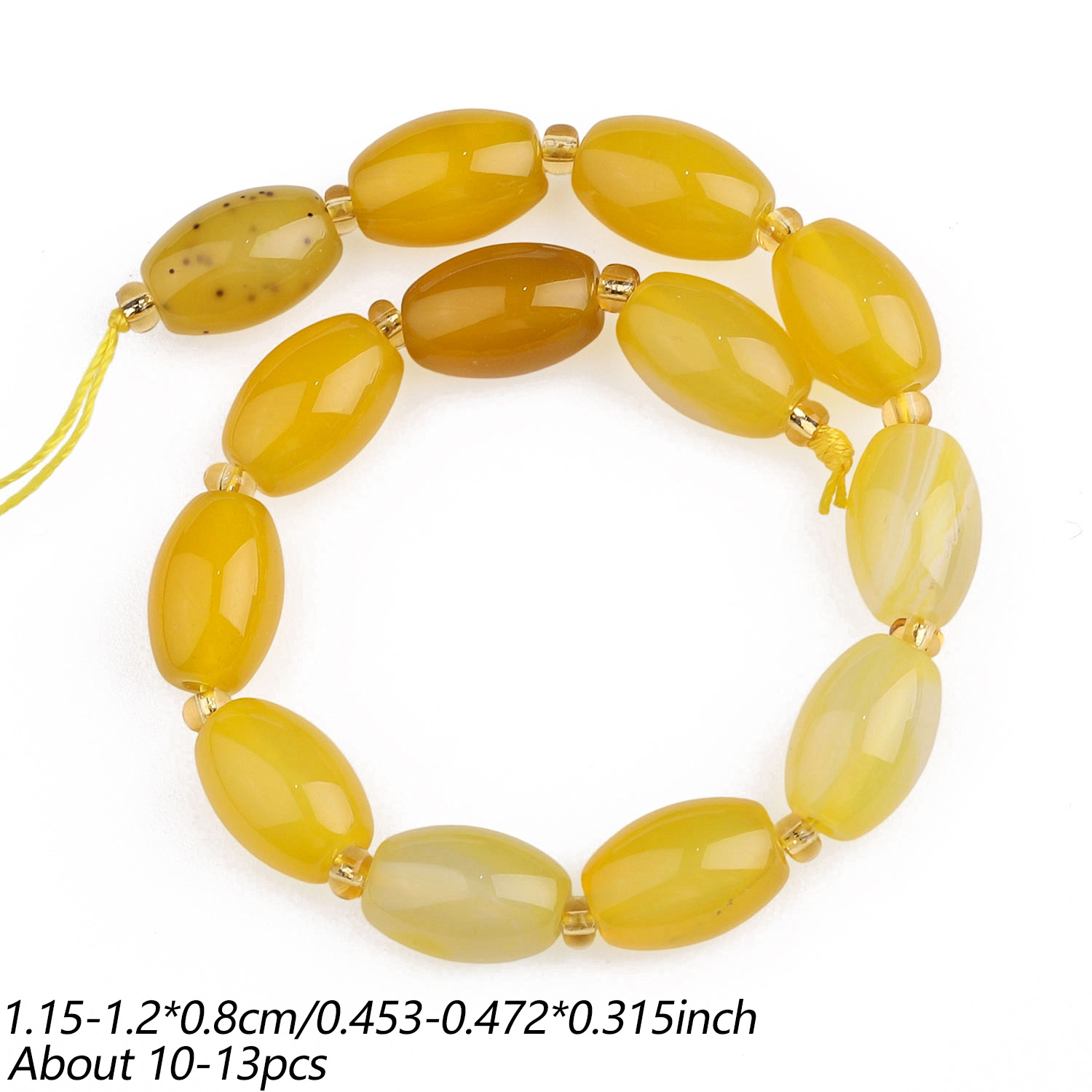 8X12Mm Natural Stone Multi-Color Agate Seed Beads