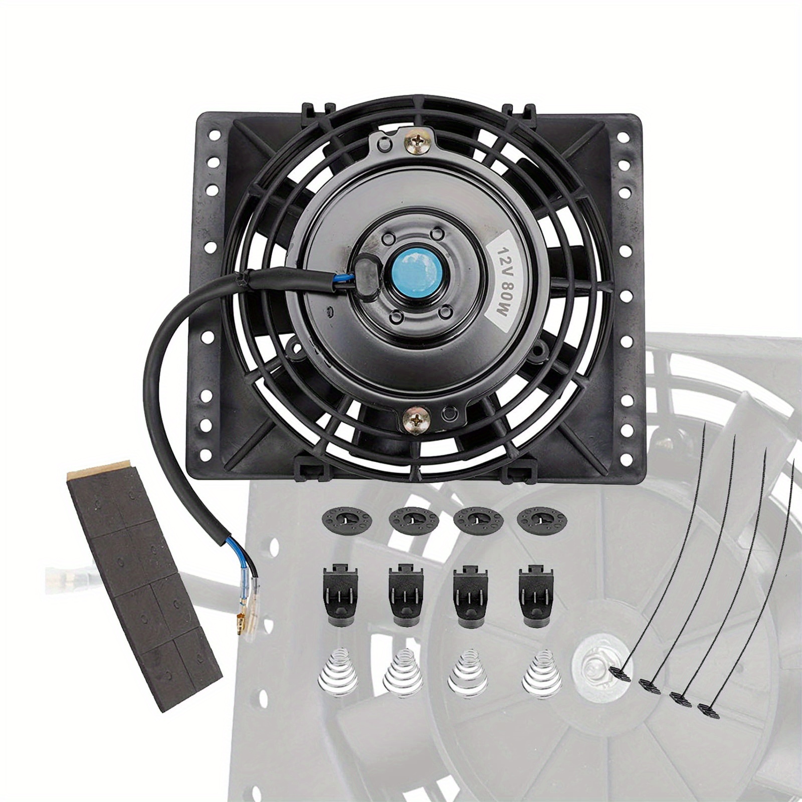 TEMU 6'' Inch Slim Pull Electric Radiator Cooling Fan 650cfm Mount Kit Universal Dc12v 2250rpm