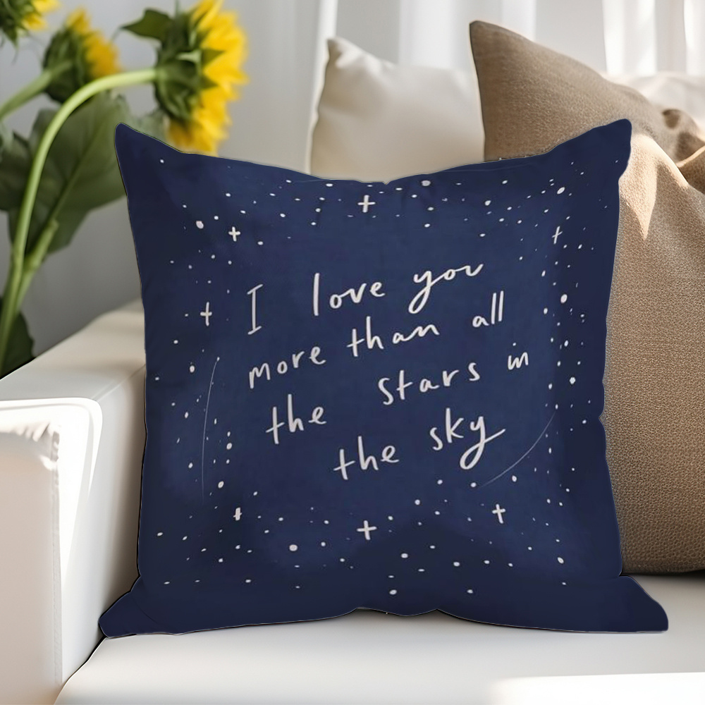 TEMU 1pc Pillowcase, Starry Sky Pattern Pillowcase, Made Of Soft And Smooth Polyester Short Plush Fabric, Single-sided Printed Pattern, 45cm*45cm,