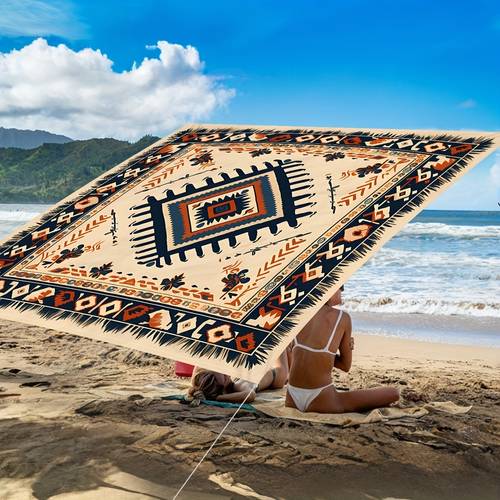1pc bohemian printed tarp outdoor garden sun shelter beach camping canopy large size carport pattern washable not yellow with free ropes