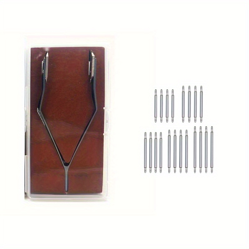 TEMU V-shaped Watch Band Tweezer - Precision Spring Bar Removal Tool For Watches And 20pcs Heavy Duty Watch Band Pins, For Gifts