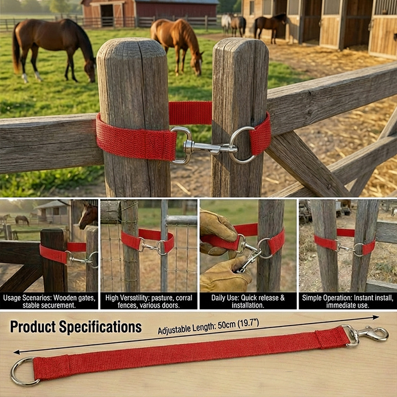 TEMU Chiusura per da lunga 50 cm, chiusura per da , chiusura a fibbia con ad anello singolo, per fissare per e per recinti per bestiame