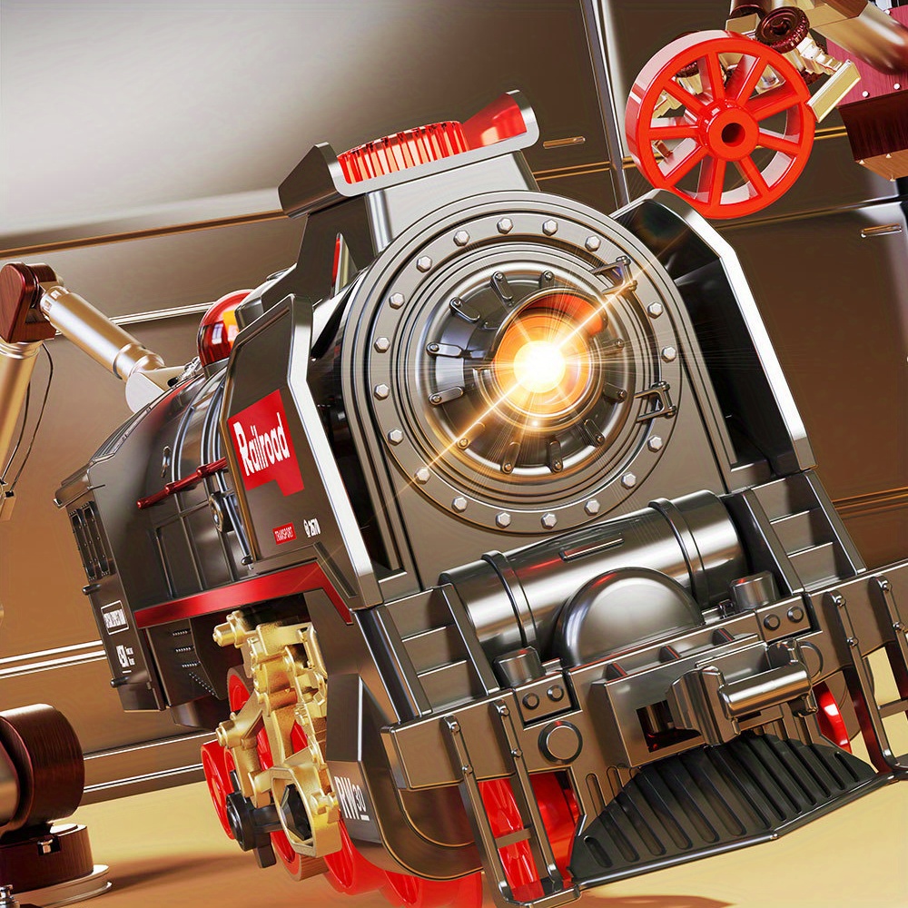 The 9064B-1 steam-powered remote-control Christmas train set comes with a remote control, lights, sound effects, and exquisite tracks. It is suitable for children aged 3 to 8 and above.