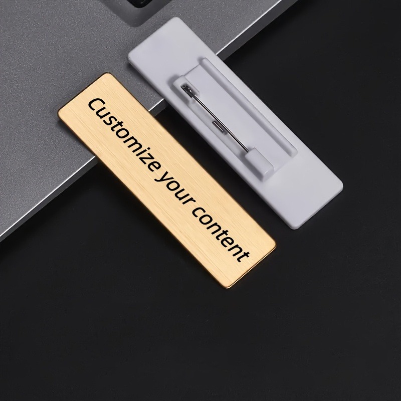 TEMU Customizable Blank Drawing Employee Work Badge, Work Id Badge, Colored Stainless Steel Chest Badge