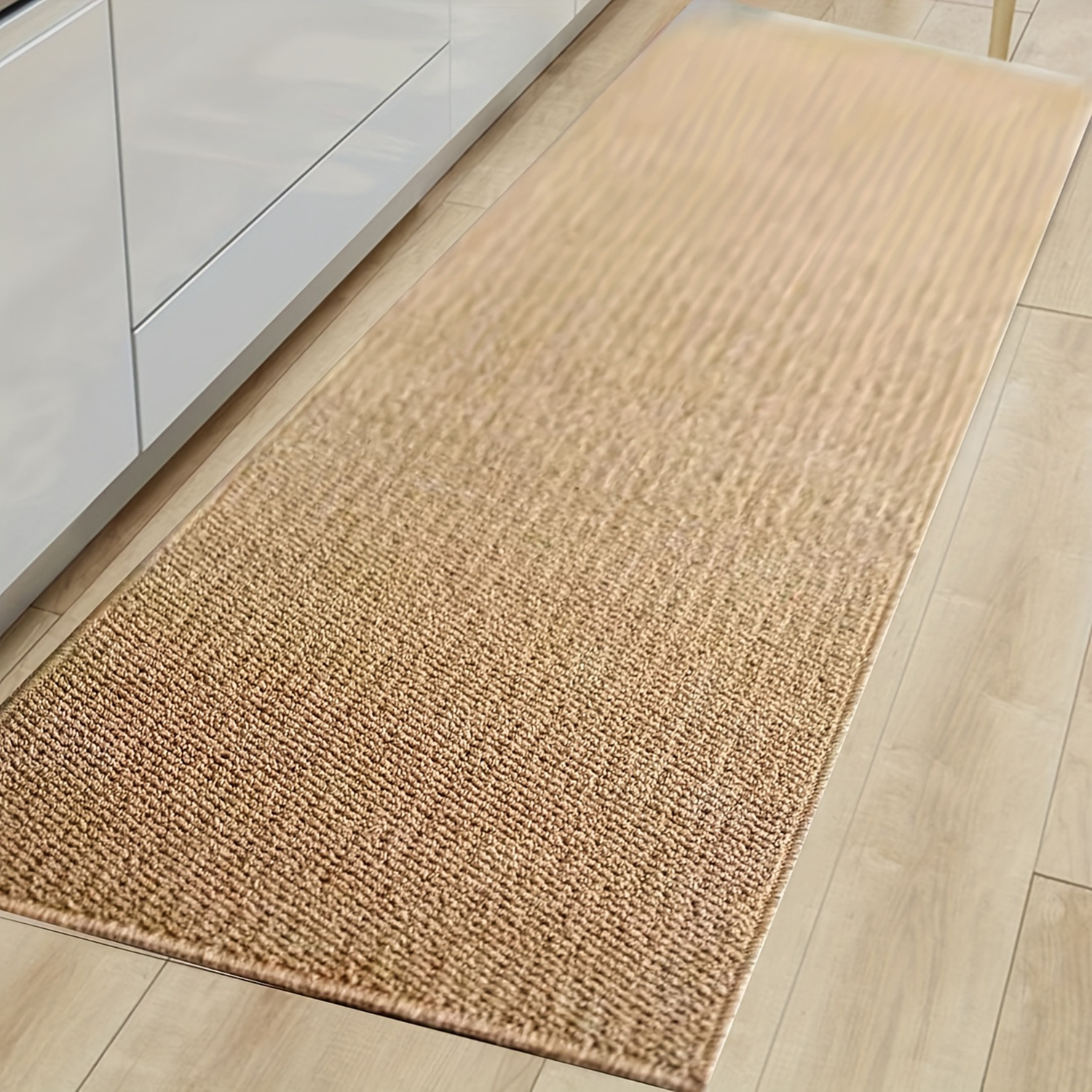 TEMU 1pc, Brown Material Woven Carpet, Brown Rectangular Carpet, Faux Jute Rectangular Carpet, Nordic Style Washable Jute Doormat, Mat, Tent Pad,