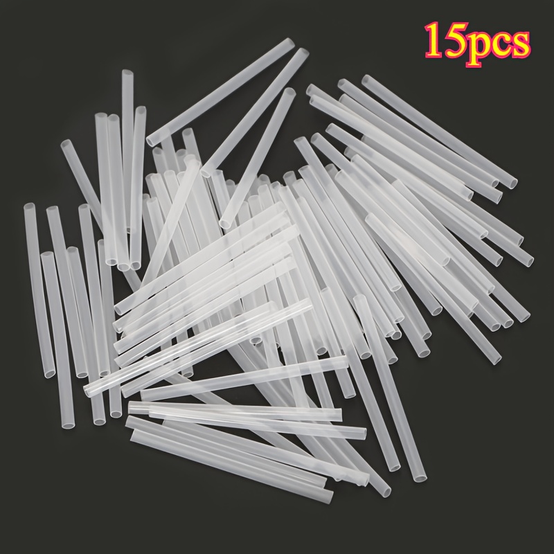 TEMU Set de 15 piezas, Palillos de inflado de aire especializados, Adecuados para globos de papel, Tubos de plástico transparentes de 8 cm, para