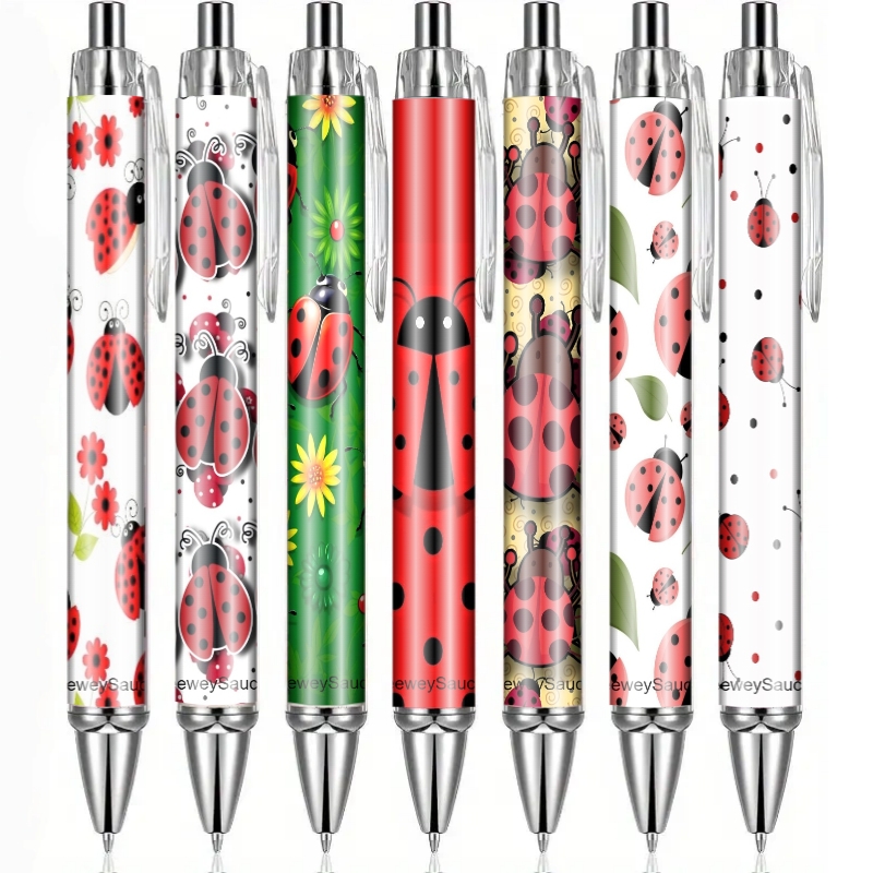 TEMU 7pcs Ladybug Fun Pens, Cute Floating Liquid Writing Diary Office Pens, Unique Gift For Women And Men