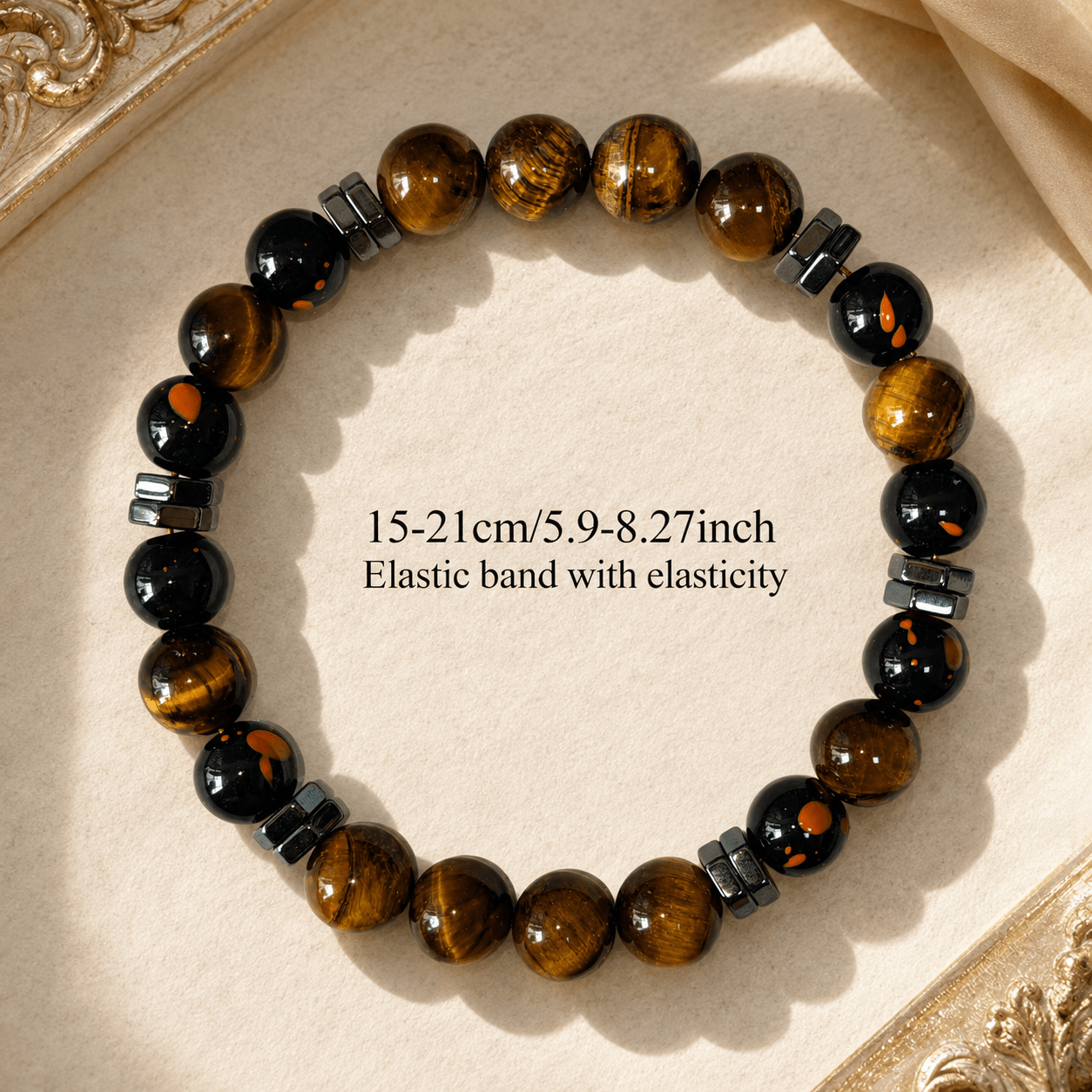 Wealth Natural Stone Beaded Bracelet with Tiger's Eye