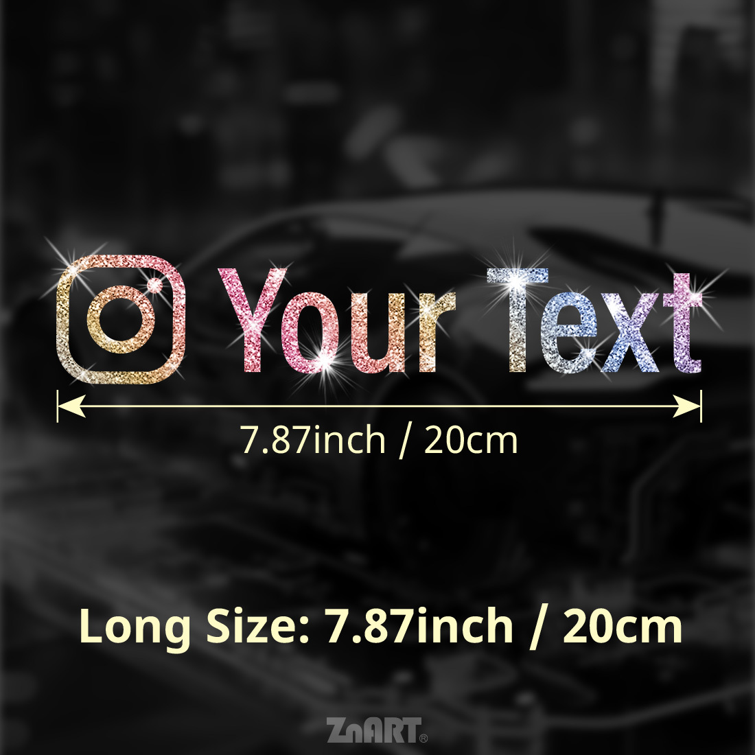 TEMU 1 Stück individuelle glitzernde Vinyl-Aufkleber, personalisieren Sie Ihre soziale Software-ID, für Autos, LKWs, Transporter, Wände, Laptops,