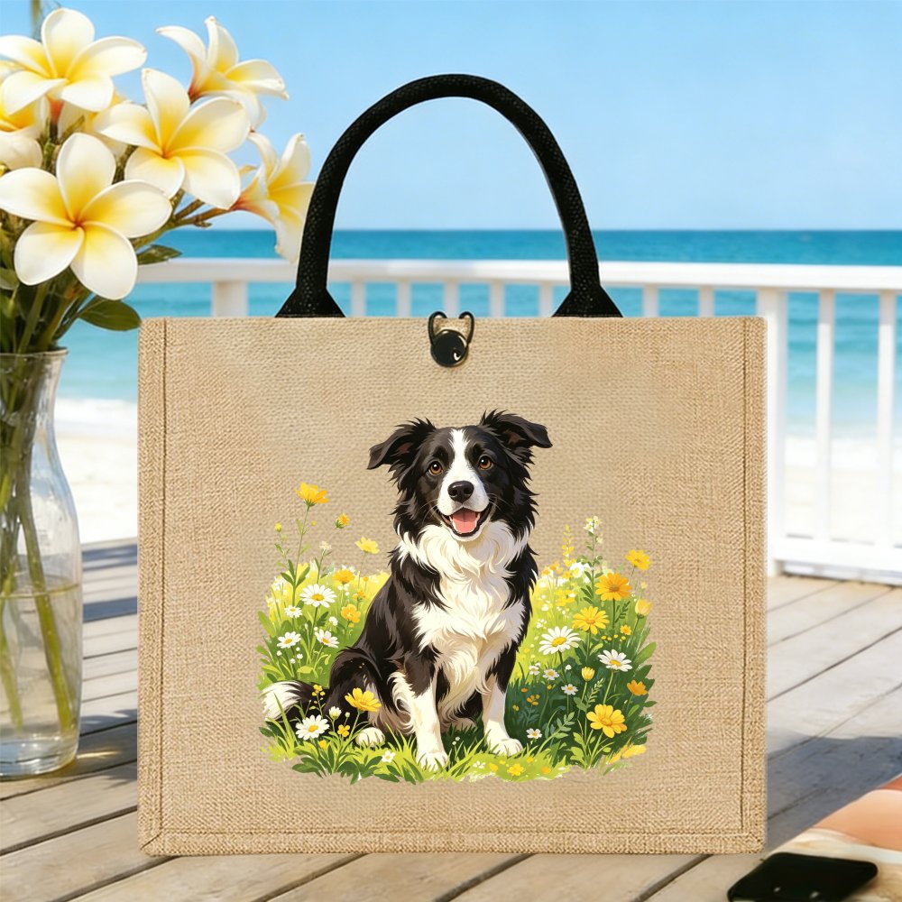 TEMU Gift For Her/him Gift Bag 2d Flat, 1pc Tote Bag, Gift Bags, Versatile Use, Gift Jute Bag For Women, Dog Lovers Gift Large Capacity Durable Tote