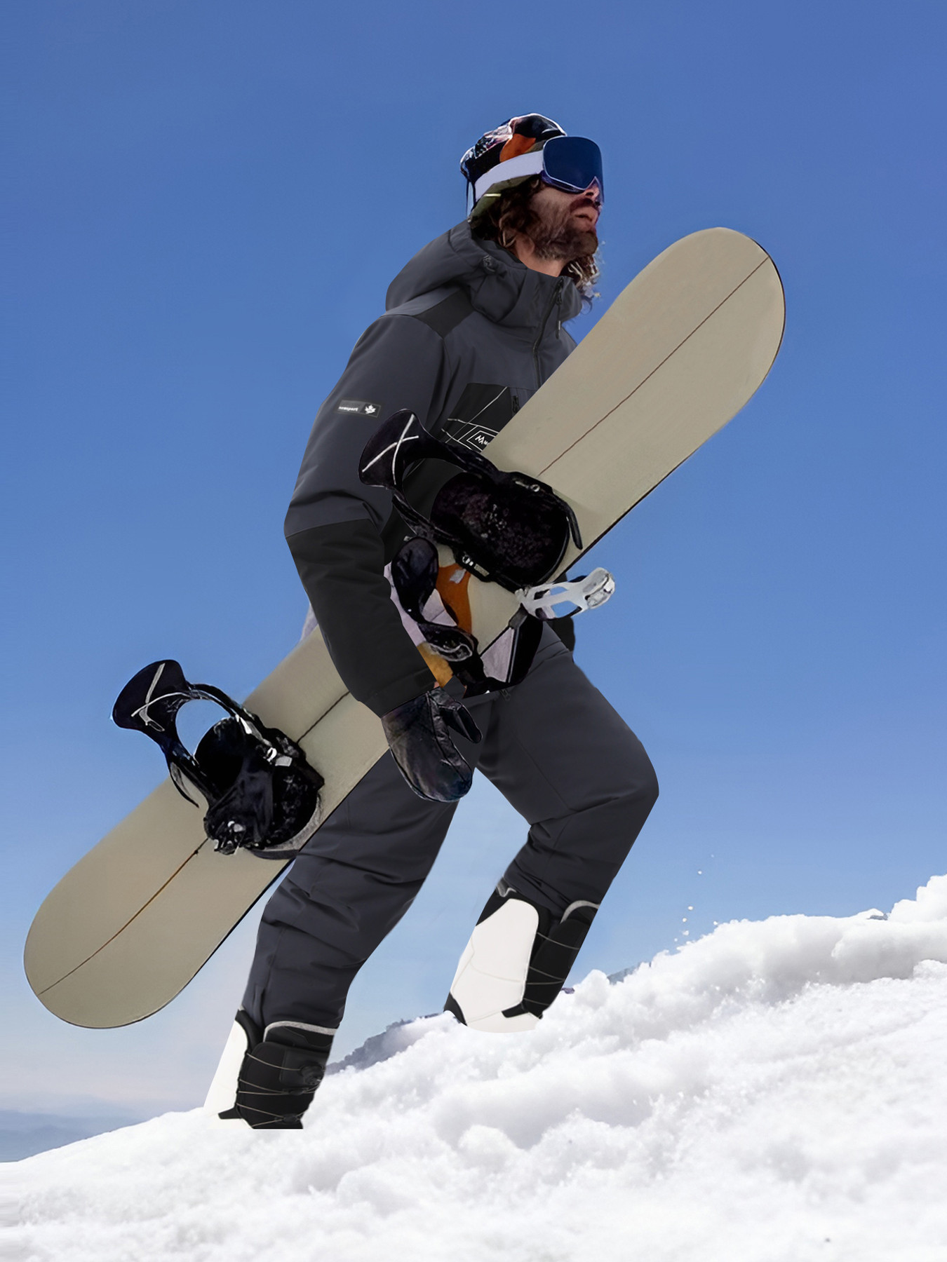 Men's Ski Jacket and Suit Set, 2pcs Windproof Snowboard Outfit