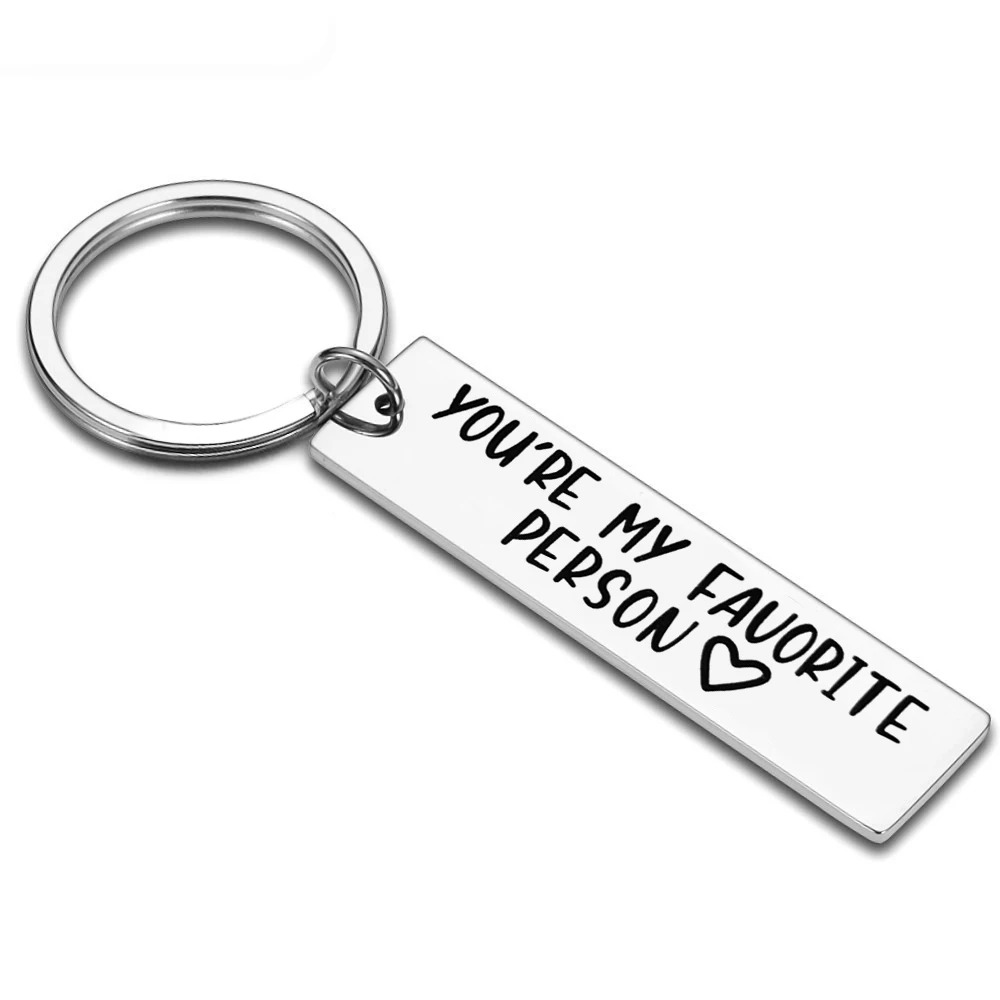 TEMU 1pc Stainless Steel Keychain "you're Person" Engraved Romantic Friendship Gift Durable Metal Key Ring For Couples Lovers Boyfriend Girlfriend