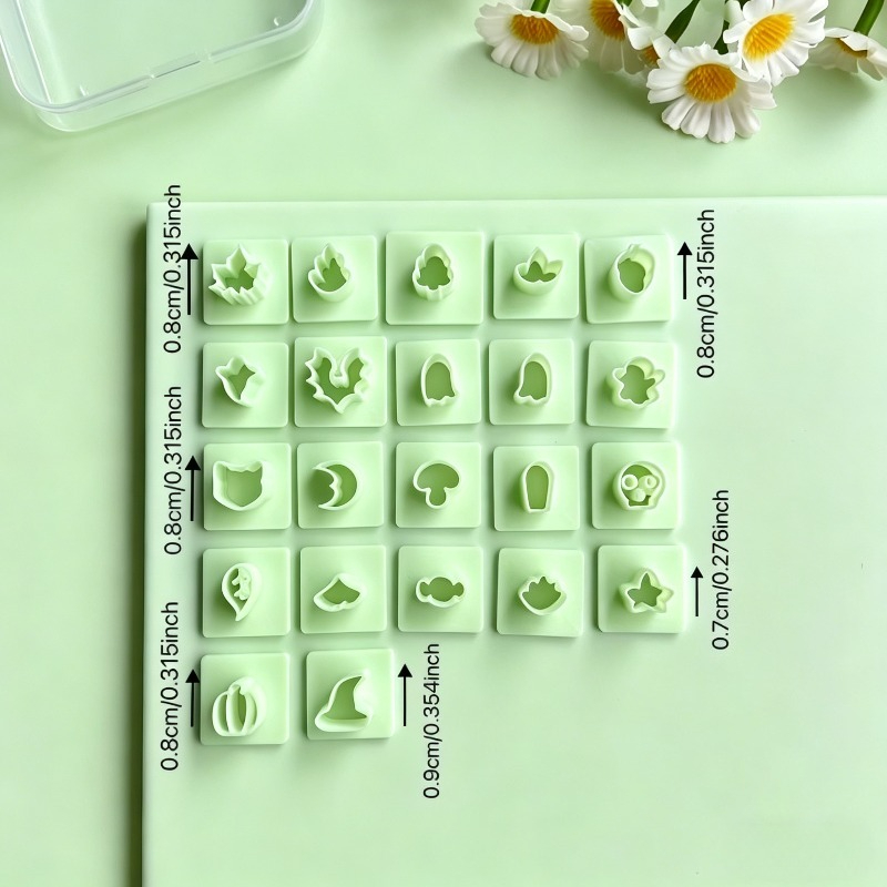 TEMU 22pcs Plastic Polymer Clay Cutting Molds With Multi-shape Templates ( ,, Maple, Ginkgo) Suitable For Diy Crafts, Resin, Clay Making - Craft For